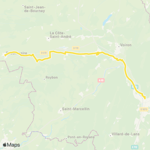ARA Cars Région Isère Beaurepaire-Moirans-Grenoble map