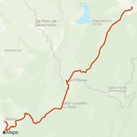 ARA Cars Région Isère Voiron-Chambery map