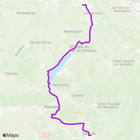 ARA Cars Région Isère Les Abrets-Voiron map