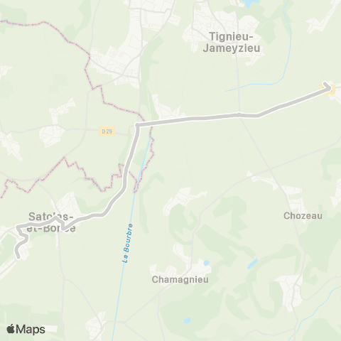 ARA Cars Région Isère - Scolaire Satolas et Bonce-Villemoirieu map
