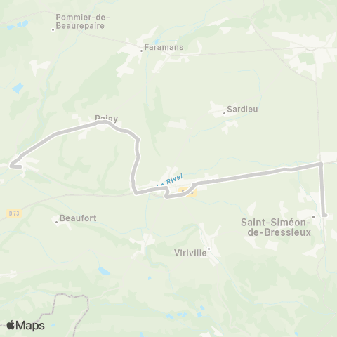 ARA Cars Région Isère - Scolaire Pajay-Marcilloles-St Siméon de Bressieux map