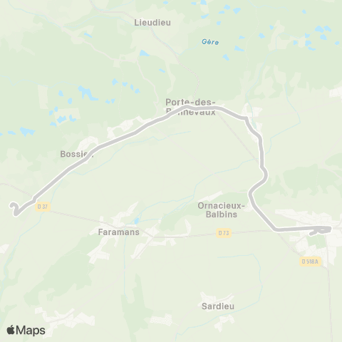 ARA Cars Région Isère - Scolaire Bossieu-Porte des Bonn.-la Cote St A. map