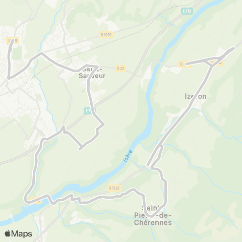 ARA Cars Région Isère - Scolaire St Pierre-Izeron-St Sauveur-St Marcellin map