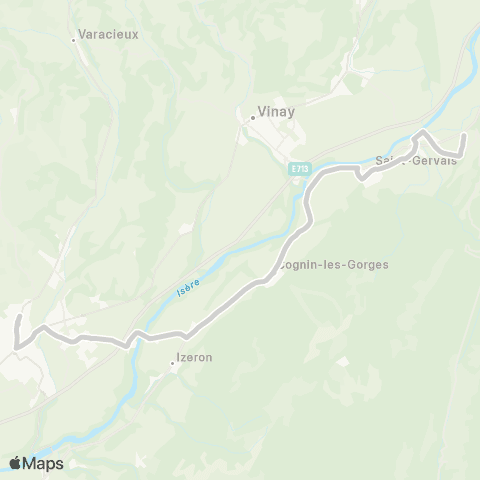 ARA Cars Région Isère - Scolaire St Gervais-Rovon-St Marcellin map