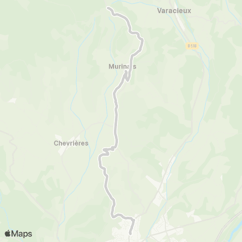 ARA Cars Région Isère - Scolaire Murinais-Chevrieres-St Marcellin map