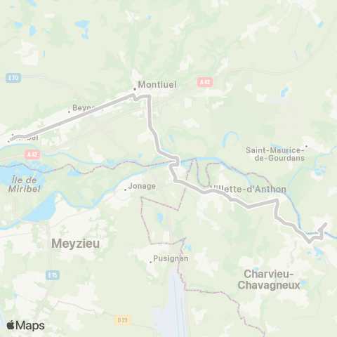 ARA Cars Région Isère - Scolaire Villette d'Anthon-Loyettes-Miribel map