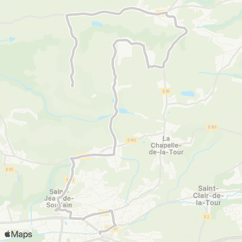 ARA Cars Région Isère - Scolaire Dolomieu-St Jean de Soudain-la Tour du Pin map