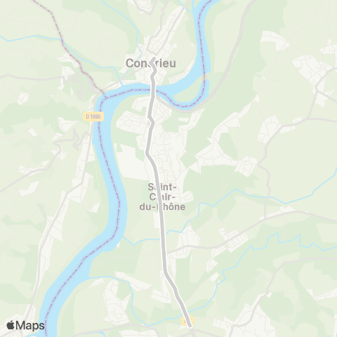 ARA Cars Région Isère - Scolaire Les Roches-St Prim-St Clair-Condrieu map