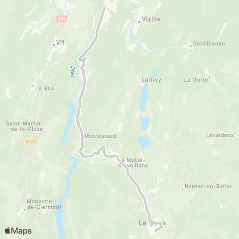 ARA Cars Région Isère - Scolaire St Georges de Commiers-Monteynard-la Mure map