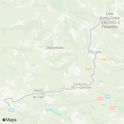 ARA Cars Région Isère - Scolaire Les Avenières-la Tour du Pin map