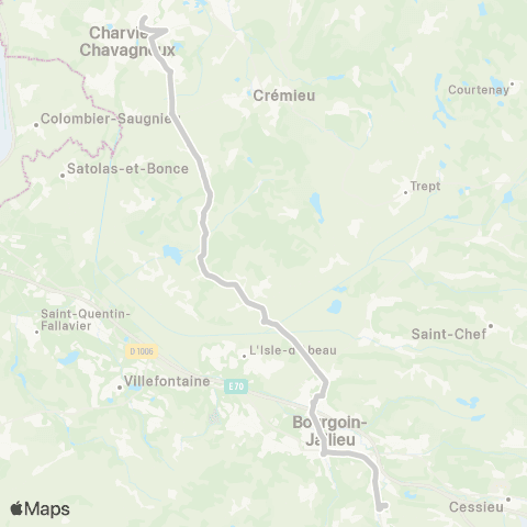 ARA Cars Région Isère - Scolaire Pont de Cheruy-Nivolas Vermelle map