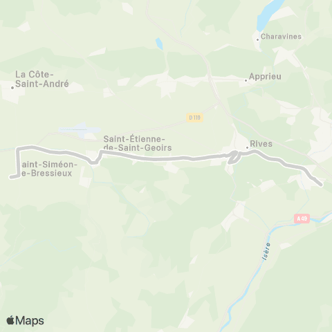 ARA Cars Région Isère - Scolaire St Siméon de Bressieux-Moirans map