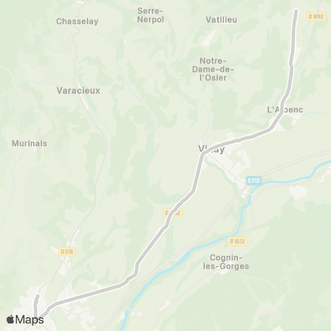 ARA Cars Région Isère - Scolaire Chantesse-St Marcellin map