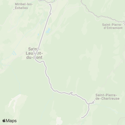 ARA Cars Région Isère - Scolaire St Pierre de Chartreuse-Entre Deux Guiers map