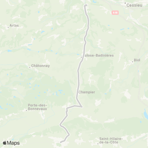 ARA Cars Région Isère - Scolaire La Cote St André-Nivolas Vermelle map