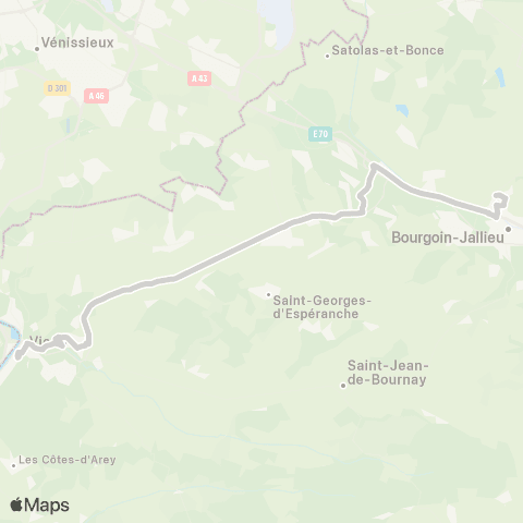 ARA Cars Région Isère - Scolaire Vienne-Bourgoin Jallieu map