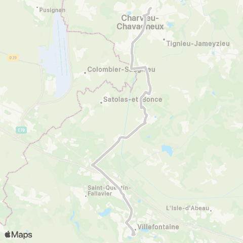 ARA Cars Région Isère - Scolaire Villefontaine-Pont de Cheruy map