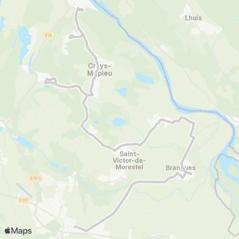 ARA Cars Région Isère - Scolaire Creys-St Victor-Morestel map