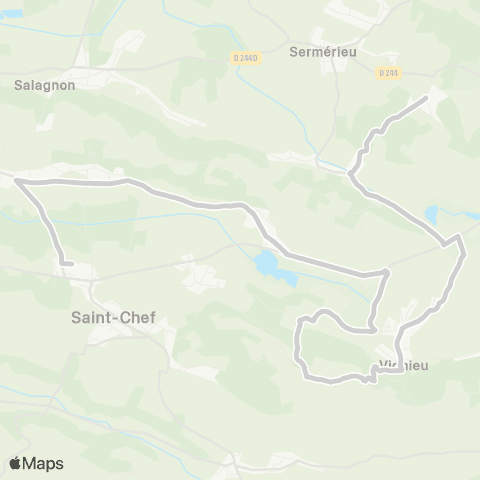 ARA Cars Région Isère - Scolaire Sermerieu-Vignieu-St Chef map