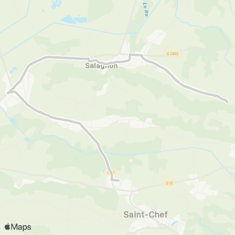 ARA Cars Région Isère - Scolaire Sermerieu-Salagnon-St Chef map