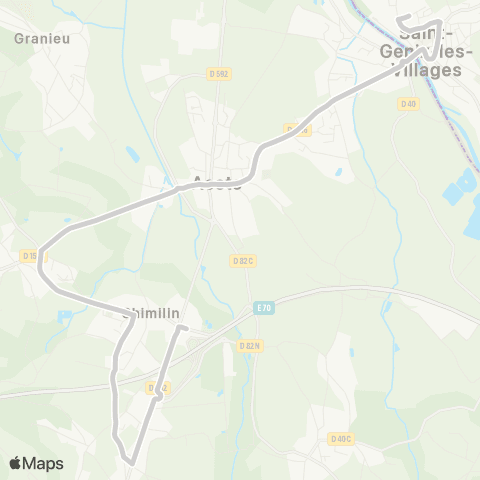 ARA Cars Région Isère - Scolaire Chimilin-St Genix sur Guiers map