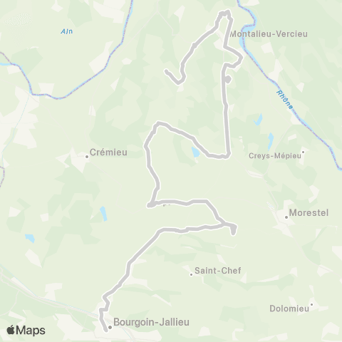 ARA Cars Région Isère - Scolaire Montalieu Vercieu-Bourgoin Jallieu map
