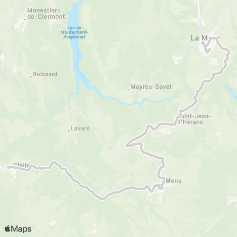 ARA Cars Région Isère - Scolaire Mens-la Mure map