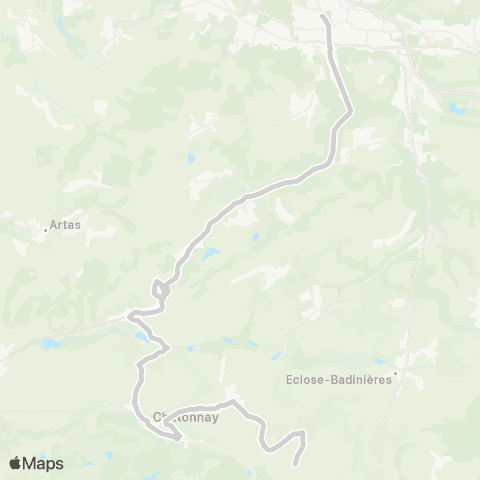 ARA Cars Région Isère - Scolaire Chatonnay-Bourgoin Jallieu map