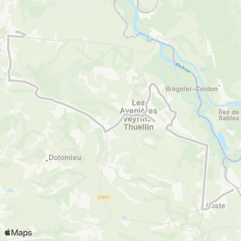 ARA Cars Région Isère - Scolaire Aoste-les Avenières-Morestel map