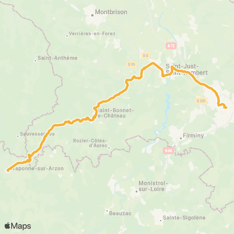 ARA Cars Région Loire Craponne - St Étienne map