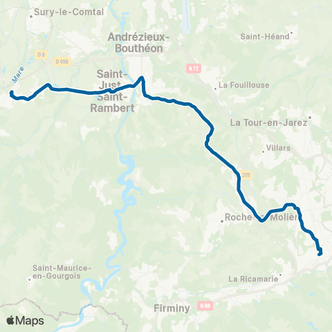 ARA Cars Région Loire St Marcellin-St Just-St Étienne map