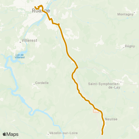 ARA Cars Région Loire Neulise - Roanne map