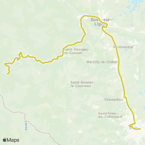 ARA Cars Région Loire Chalmazel - Montbrison map