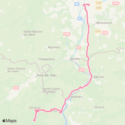 ARA Cars Région Loire Lyon - Col de l'Oeillon map