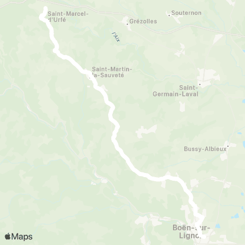 ARA Cars Région Loire Saint-Marcel-d'Urfé - Boën map