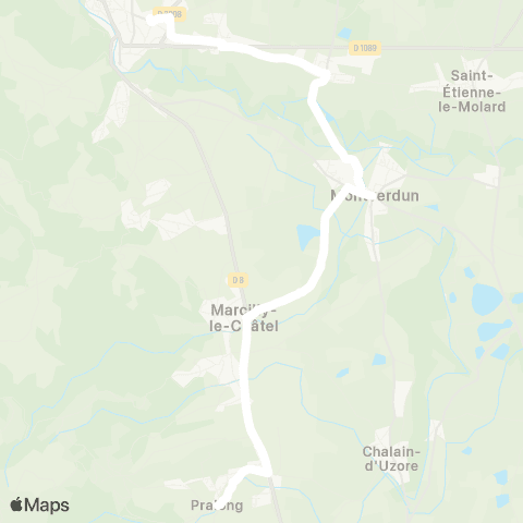 ARA Cars Région Loire Pralong-Boën map