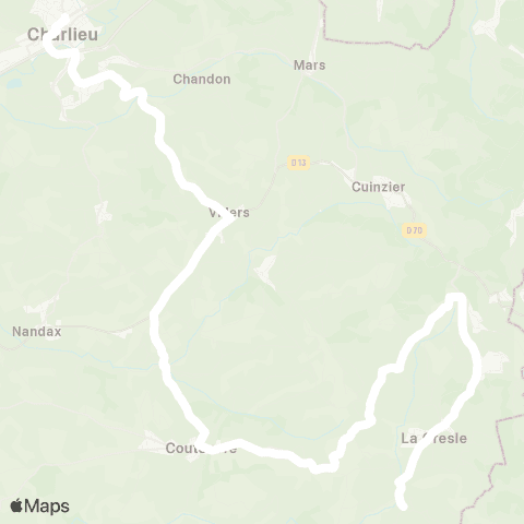 ARA Cars Région Loire La Gresle - Charlieu map