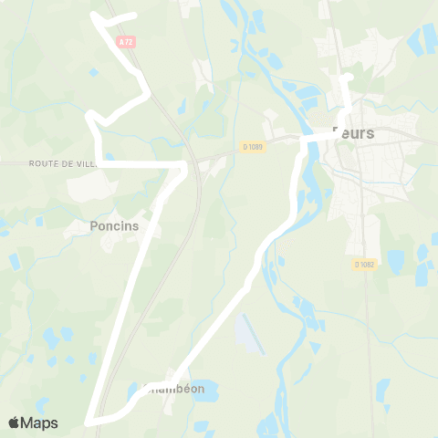 ARA Cars Région Loire Cleppé - Feurs map