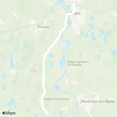 ARA Cars Région Loire Chalain le Comtal - Feurs map