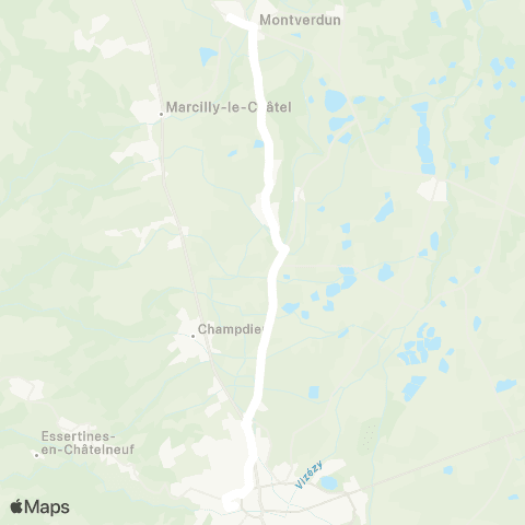 ARA Cars Région Loire Montverdun - Montbrison map