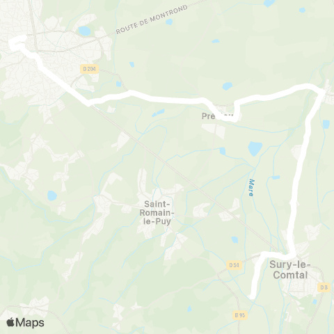 ARA Cars Région Loire Craintilleux - Montbrison map