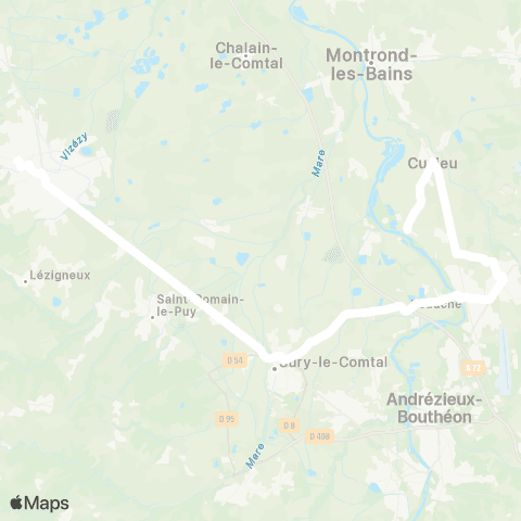 ARA Cars Région Loire Rivas-Veauche-Montbrison map