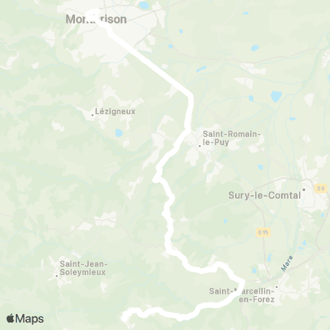 ARA Cars Région Loire Chenereilles-Montbrison map