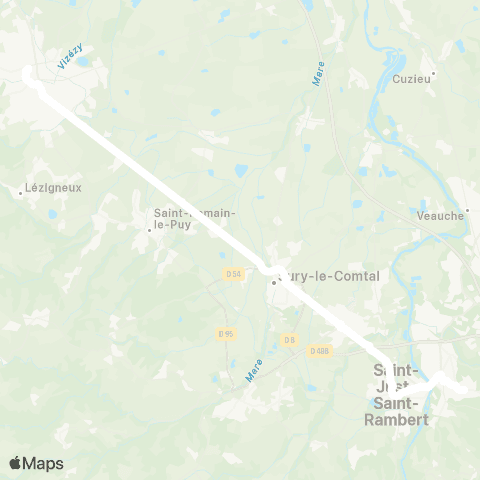 ARA Cars Région Loire St-Just-St-Rambert-Montbrison map