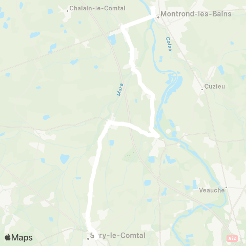 ARA Cars Région Loire Sury-le-Comtal-Montrond-les-Bains map