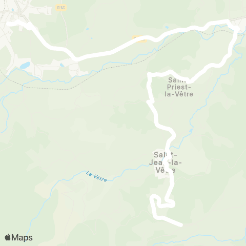 ARA Cars Région Loire St-Jean-la-Vêtre - Noirétable map