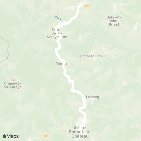 ARA Cars Région Loire Margerie Ch. - St Bonnet le Ch map