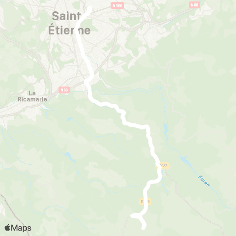 ARA Cars Région Loire St-Étienne - St-Genest-Malifaux map