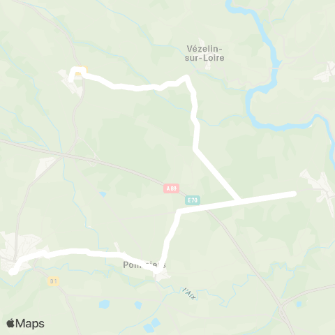 ARA Cars Région Loire Vézelin / Loire - St-Germain Laval map