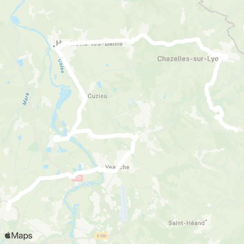 ARA Cars Région Loire Chevrières - Sury-le-C. map